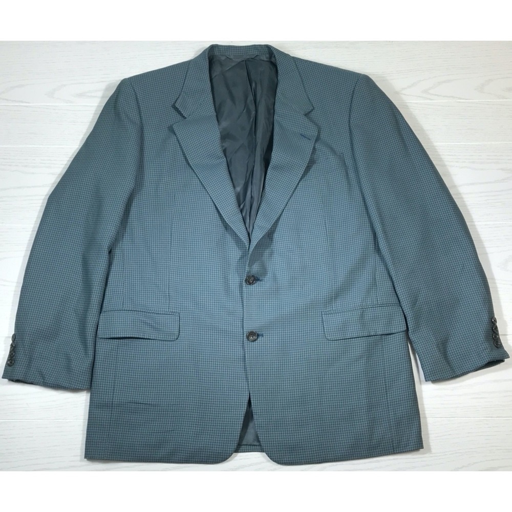Vintage Hickey Freeman Blazer Men 46L Blue Worsted Wool 2 Button Made in USA Dad